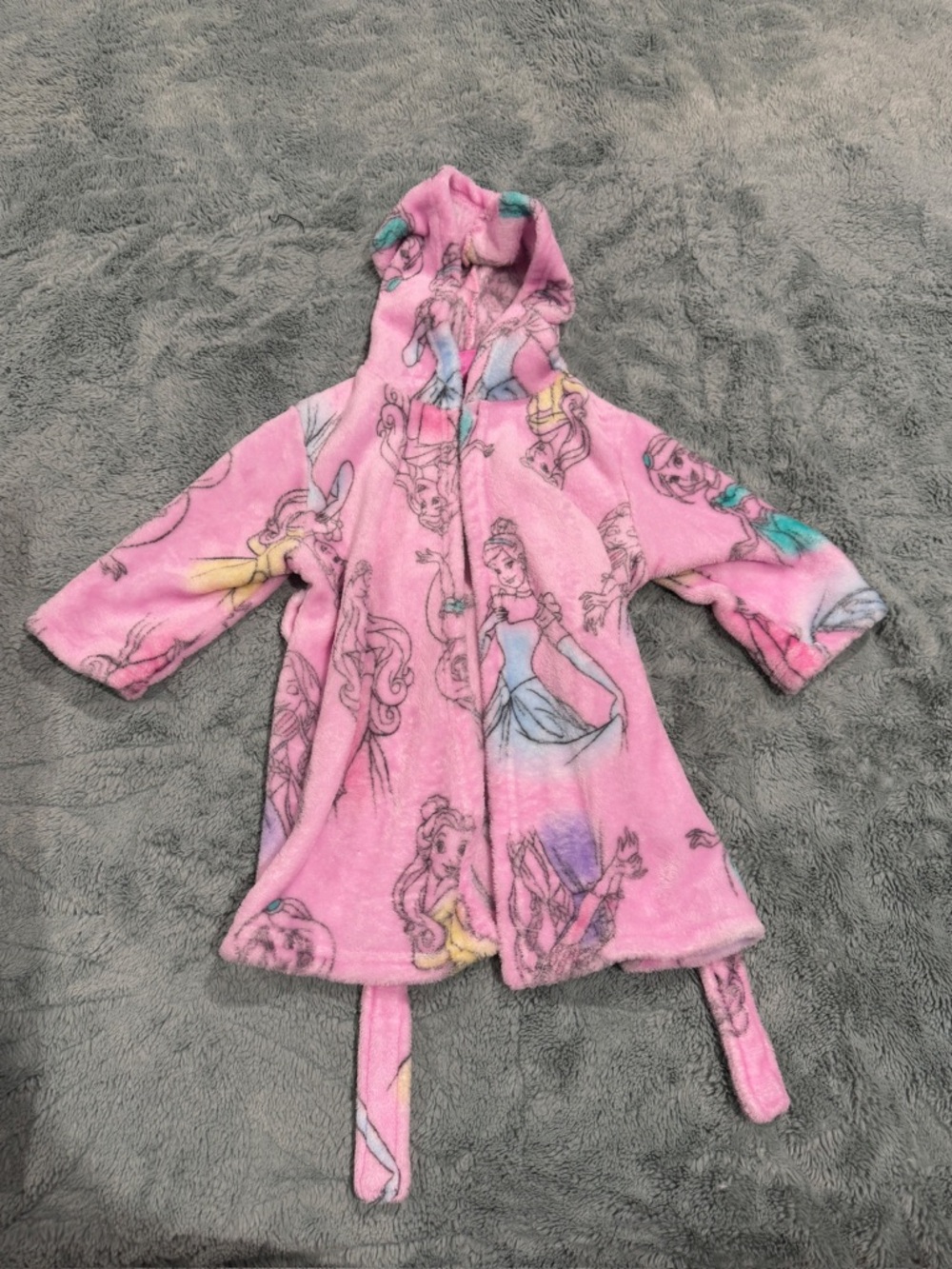 Disney Pink Princess Fleece Hooded Robe 2T